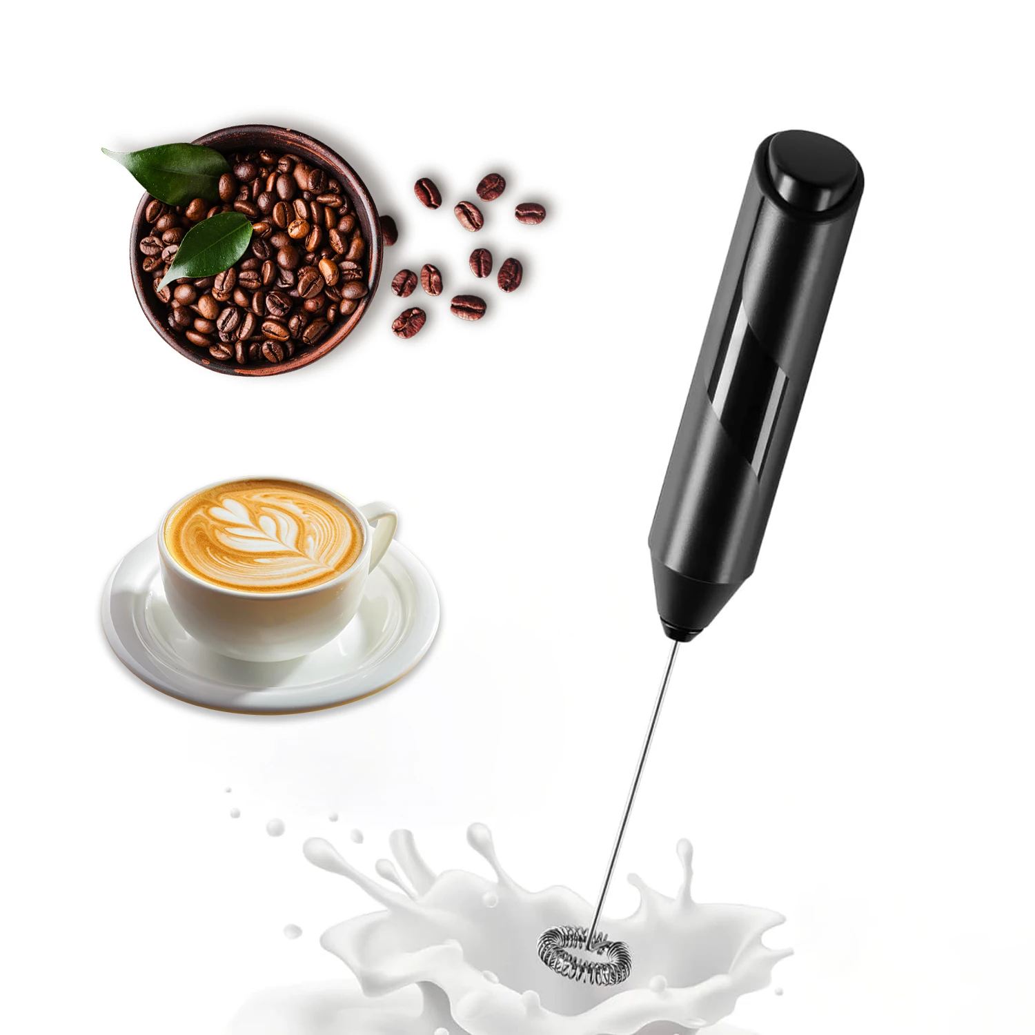 Mini Eggbeater, Milk Coffee Blender, Handheld Cream Whipper, Latte Cappuccino Beverage Battery AA Blender 6