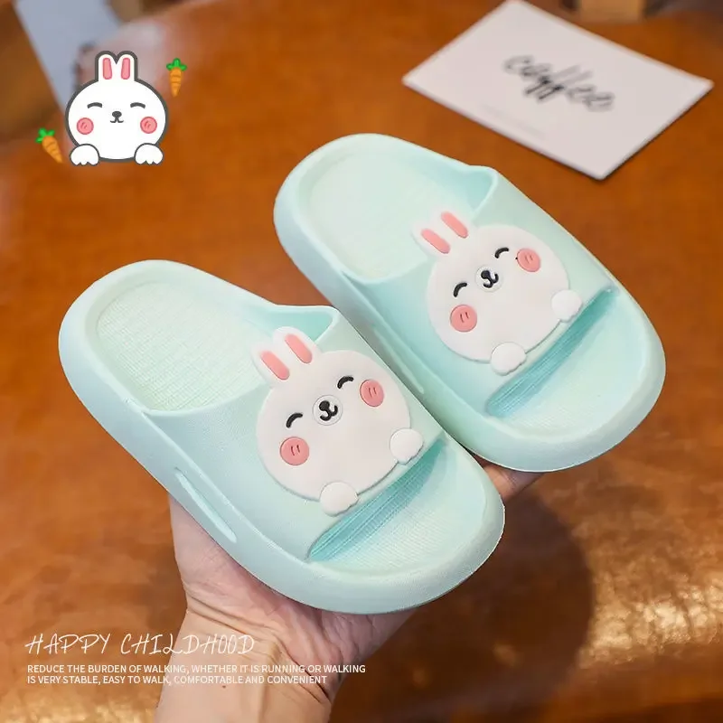Pink Rabbit Children's Slippers Summer Non-slip Bath Cartoon Household Children Bunny Slipper Teenage Girls and Boys Slipper kids slippers summer slippers