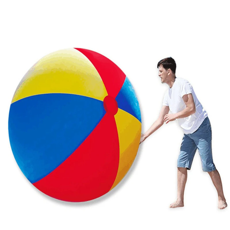 1pcs Hot Sale Baby Kids Adult Beach Pool Play Ball Three-color Thickened PVC Water Volleyball Football Outdoor Party Kids Toys 6