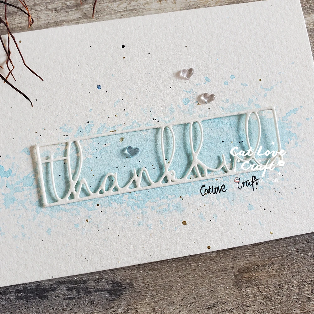 Catlove 감사하는 단어 프레임 금속 절단 다이, 스크랩북 몰드 스텐실 다이 컷 카드 제작, DIY 공예 엠보싱, 새로운 다이