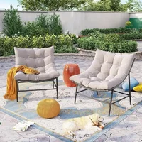Outdoor Papaya Chair, Rattan Scooter with 3.9-inch Seat Cushion, Soft Cushion Lounge Chair with A Capacity of 2350Ibs 1