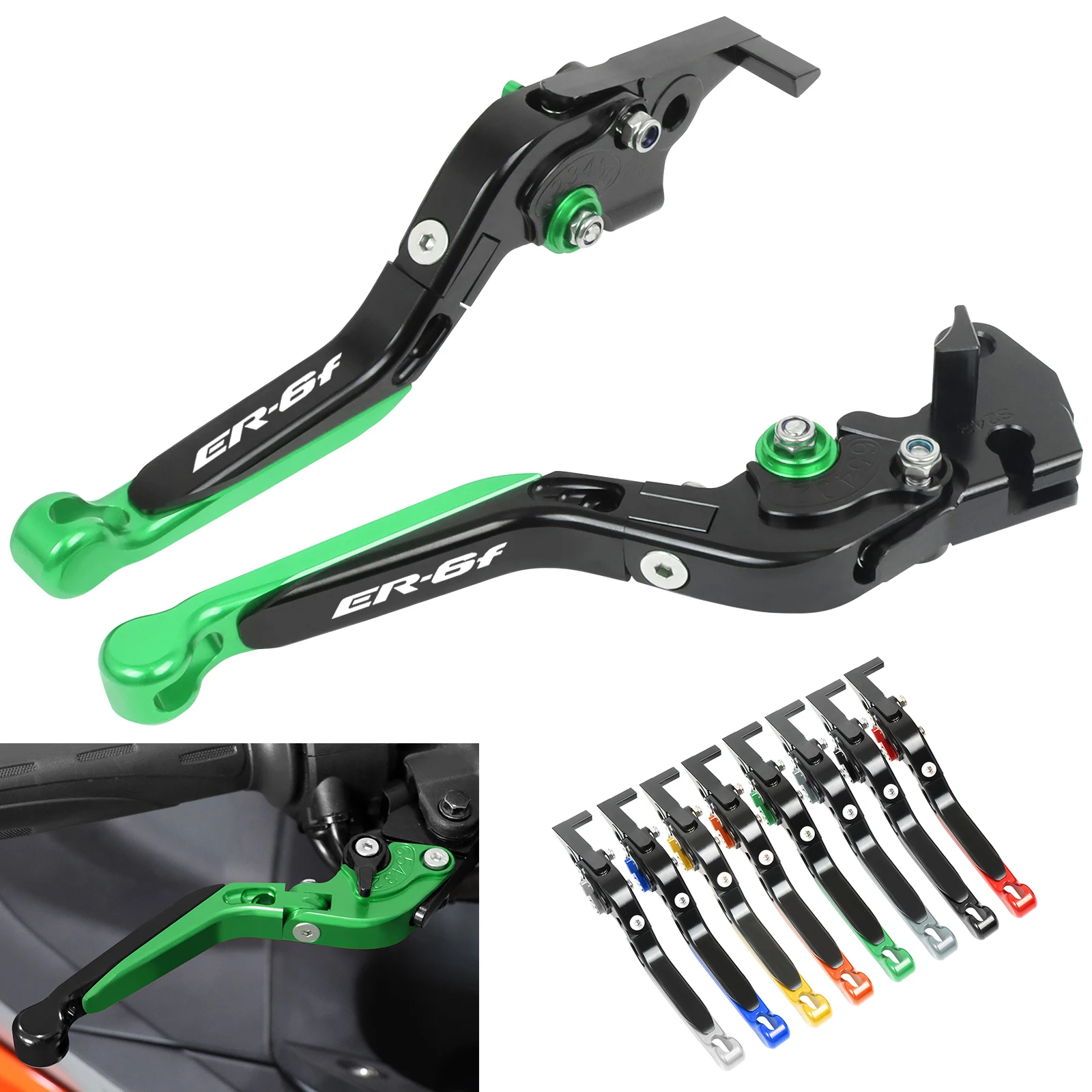 오토바이 액세서리 조정 가능한 확장형 브레이크 클러치 레버 Kawasaki ER 6F 용 2009-2016 ER-6F ER 6 F ER6 F ER6F