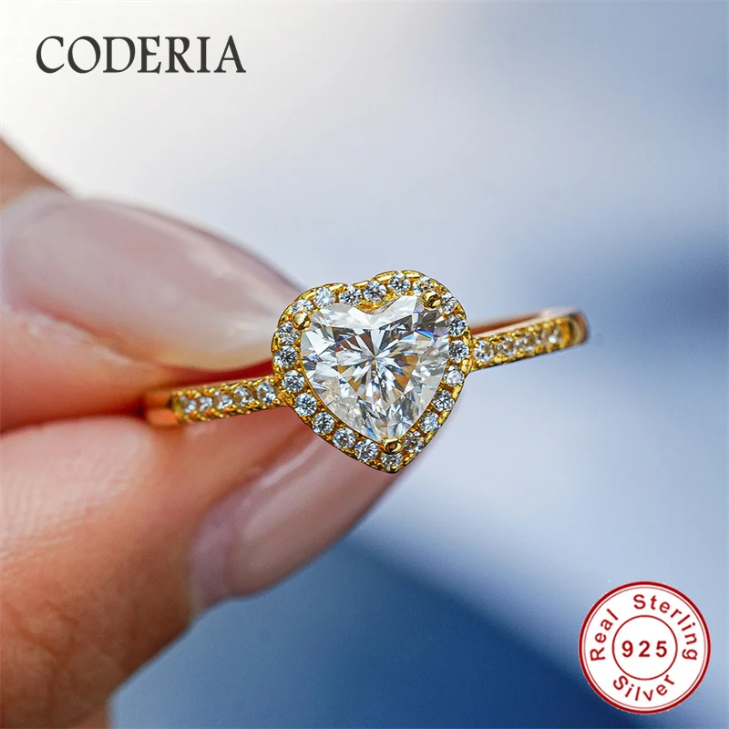 DIYA - Anillos De Boda De Compromiso De Moissanita De Corazón De 1 Quilate Para Mujer, Plata De Ley 925, Vástago Dividido, Promesa, Halo De Eternidad, Aniversario, Navidad, Día De San Valentín