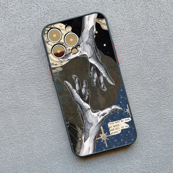 Lustige Kunst Hand Kreation von Adam Handy hülle für iPhone 12 13 Pro Max Mini 14 11 Pro Max Se2 15 7 8 plus x xs xr schwarz zurück Fundas – Detail 3