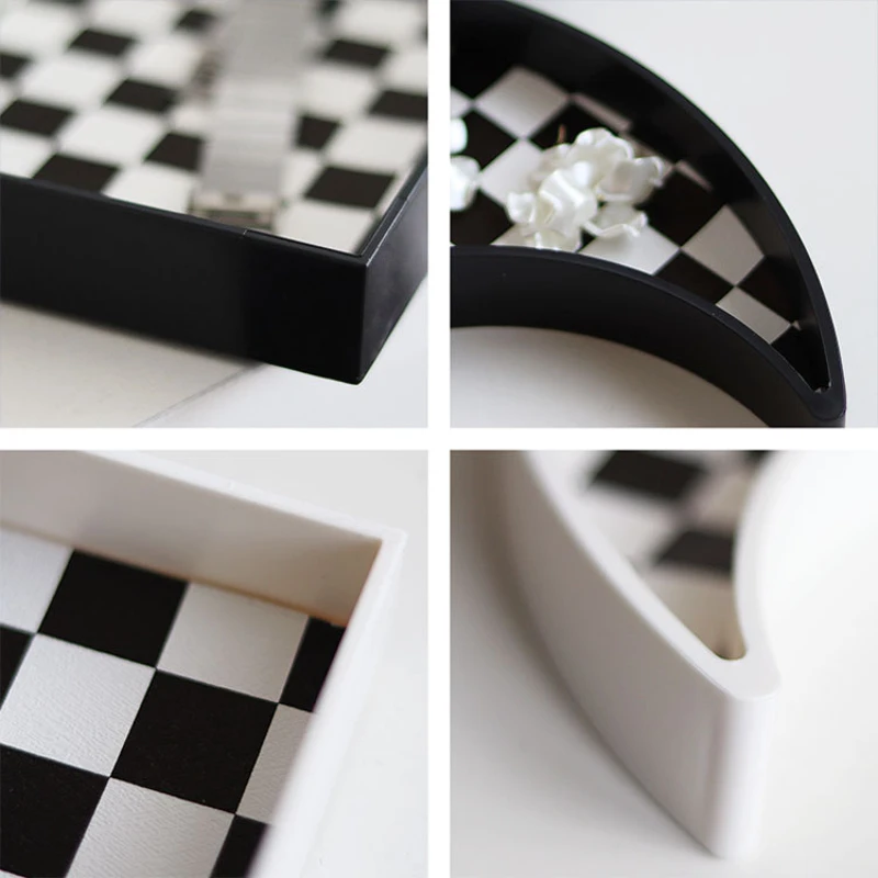 Nordic Decor Square Plate Storage Tray Props Tray Bathroom Storage Home Decorative Organizer Tray Jewelry Storage 4