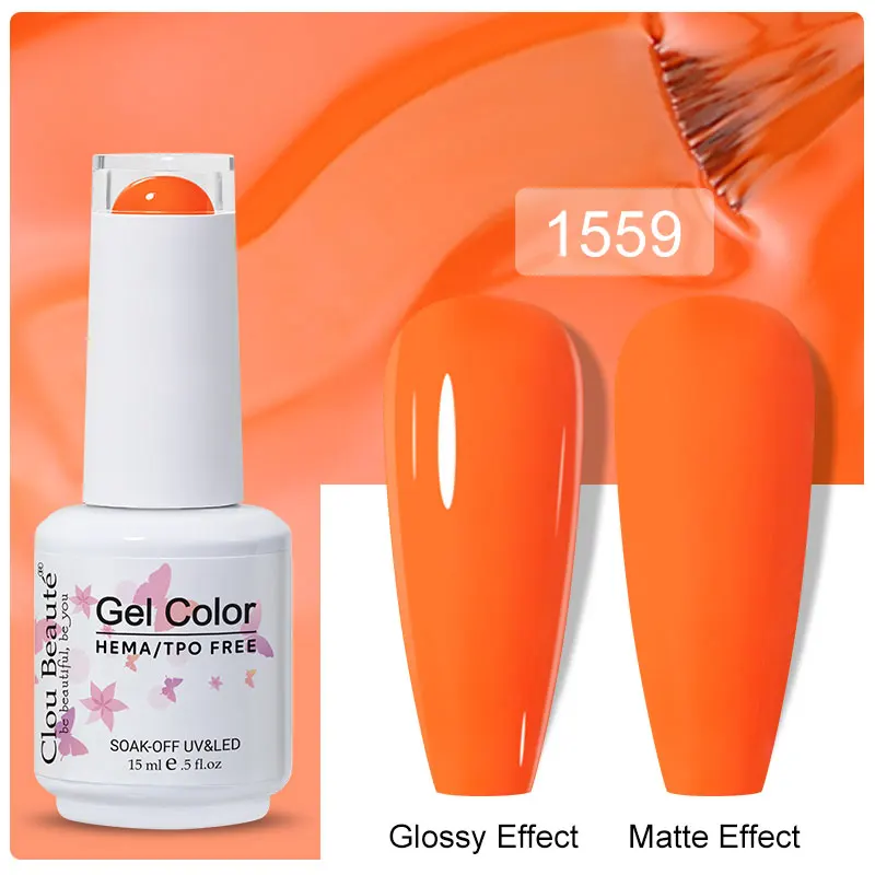 Clou Beaute 15ml Black Red Semi-Permanent Gel Nail Polish