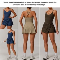VITALINOVO Womens Tennis Dress with Shorts Underneath Workout Dress with Built-in Bra Deep V Neck Athletic Dresses Golf Dress - Image 6