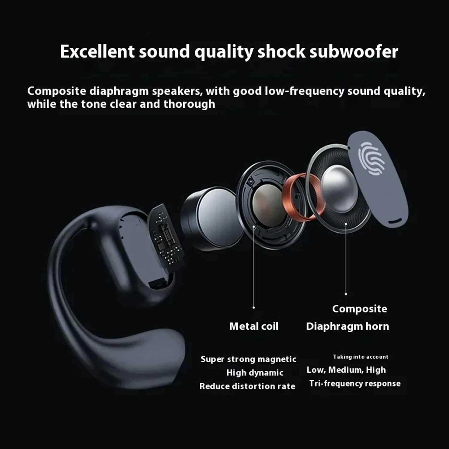 BOSE&OG Bone Conduction Earphones Sports Bluetooth 5.3 Wireless Earbuds HiFi 9D Stereo Waterproof TWS Touch Control Noise Cancel