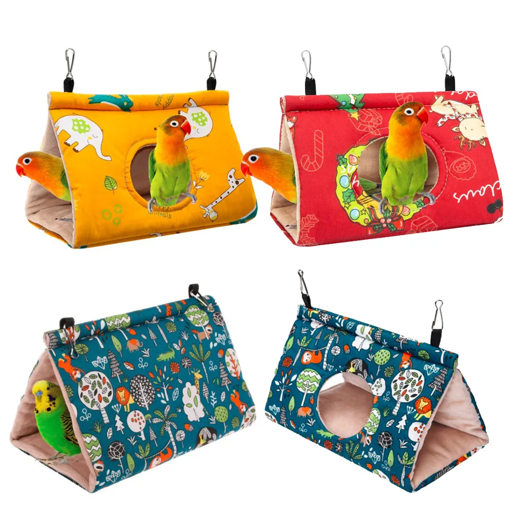 Autumn Winter Parrot Nest House Comfortable Hammock Hanging Cage Plush Thickened Sleeping Bed Cave For Bird Pet bird cage accessories,artificial bird nest
