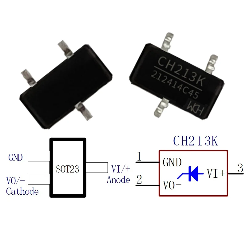 5v 0,5 ein niedriger Spannungs abfall Dioden chip ch213 mit Strom begrenzung funktion 50 teile/los