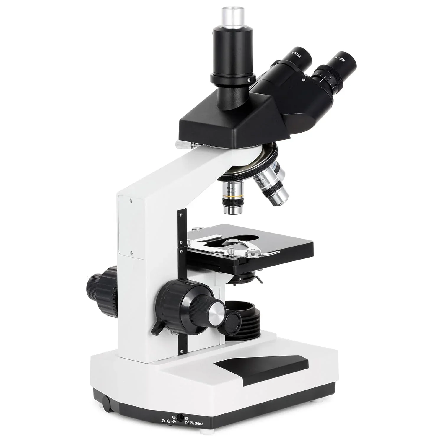 AmScope T490 시리즈 동시초점 암시야 삼안 복합 현미경(20W 할로겐, 디지털 카메라 포함)