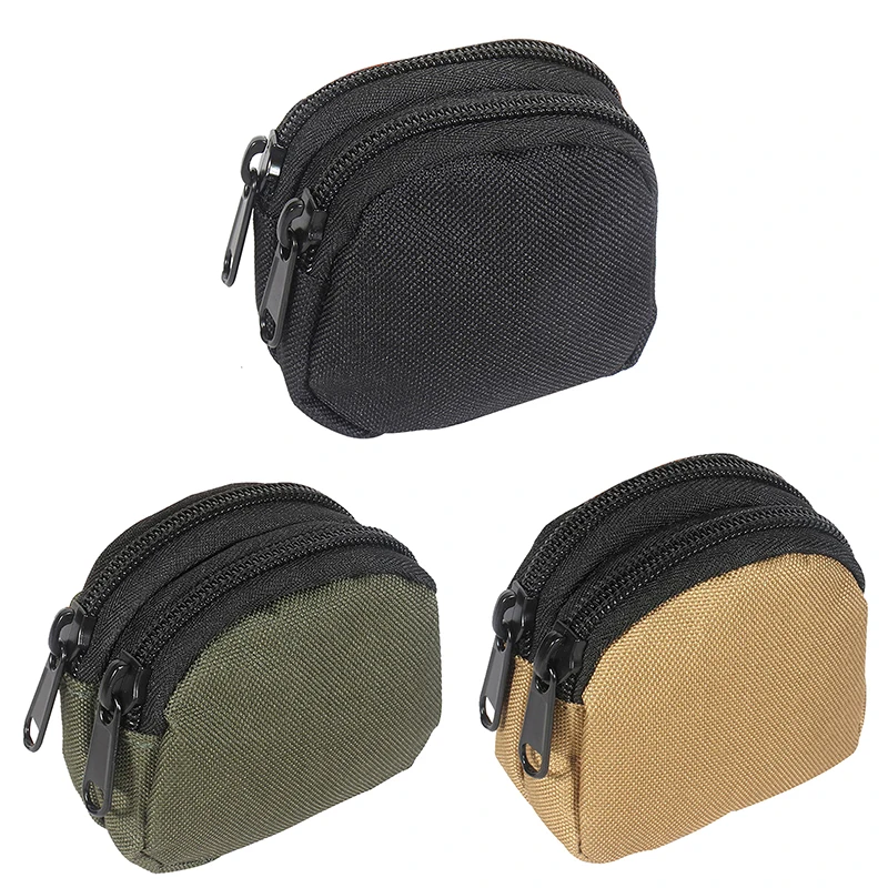 Nylon Doppel reiß verschluss Tasche Geldbörse Männer Outdoor-Tasche leichte kleine Karten halter Schlüssel Aufbewahrung gürtel Hüft tasche – Detail 1