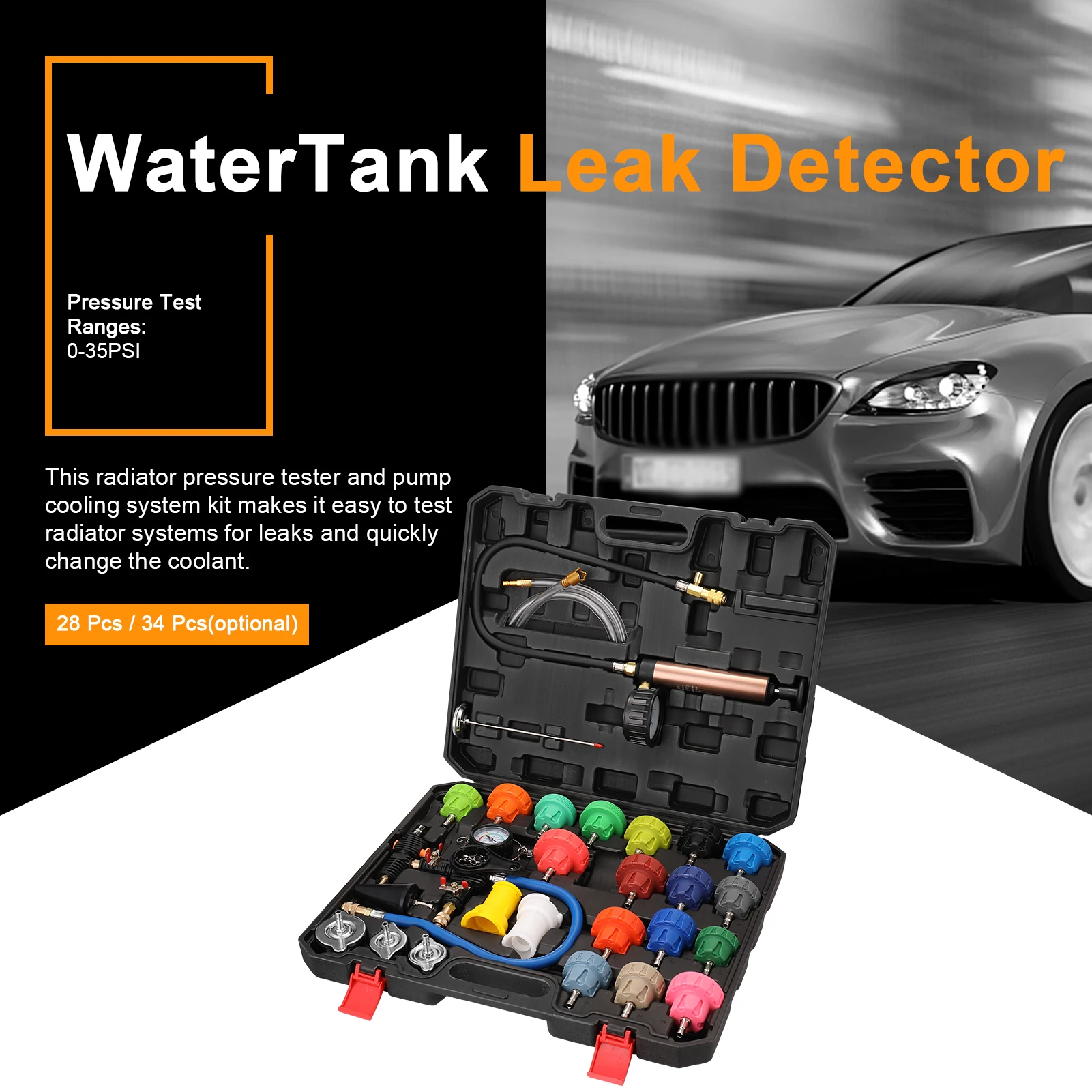 Universal Radiator Pressure Tester Kit Automotive Vacuum Cooling Sytem