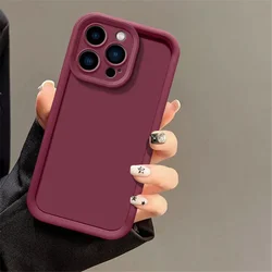 Soft TPU Shockproof Back Cover with Enhanced Protection - iPhone 15 (Plum red)