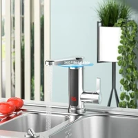 Chauffe-eau électrique instantané sans réservoir 220V avec robinet mélangeur de cuisine et affichage numérique 6