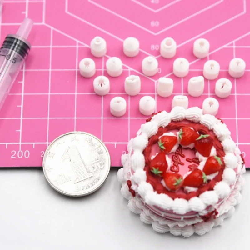 Mini Nozzle 19pcs Set for Pottery Clay Dessert Food Toy Milk Cream Clay DIY Miniature Cake Dessert Piping Tip Ceramic Tools