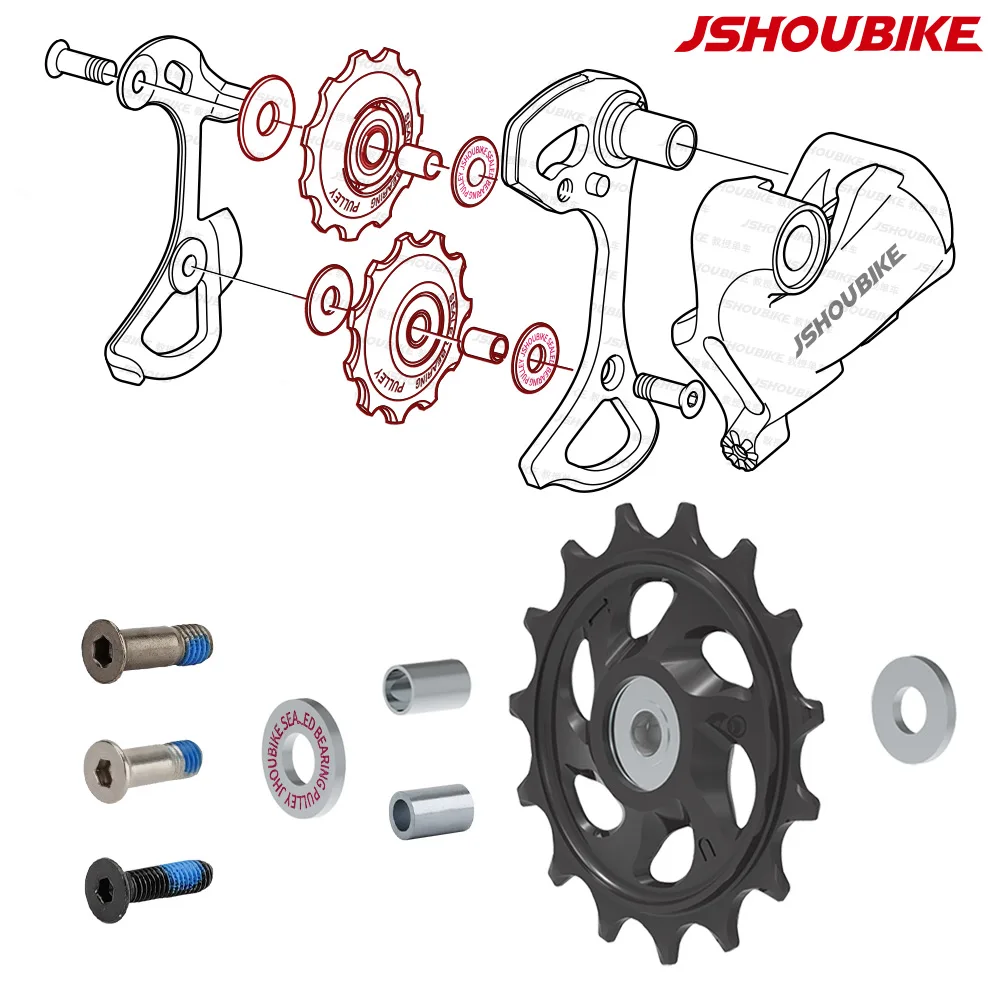 JSHOUBIKE Rear Derailleur Pulley Roller Idler Bearing Jockey
