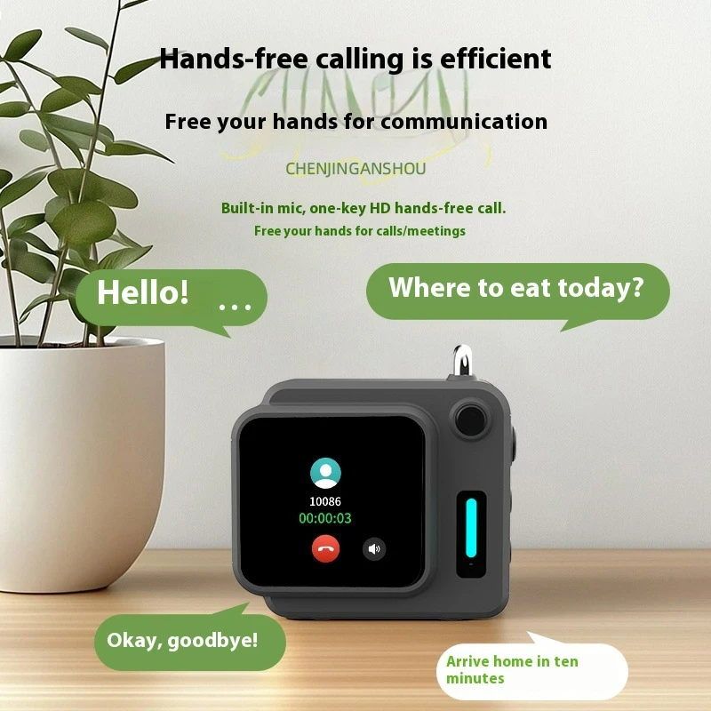 Mini Pocket Smart Bluetooth Speaker IPS Touch Screen Music Box Wireless MP3 Music Player Support Alarm Clock Timer TF Card Play