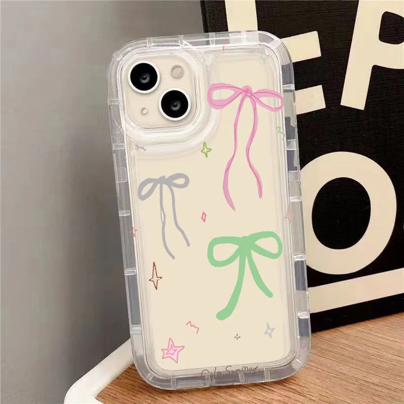 Charming Love Heart Bowknot Air Bag Phone Case Cover