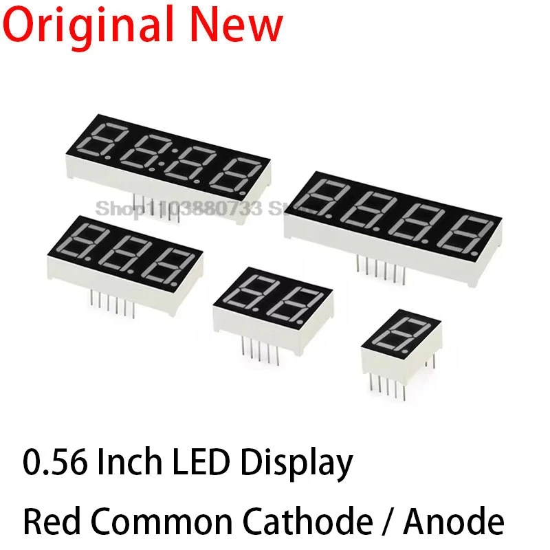 10 Pezzi Display LED da 0,36 Pollici a 7 Segmenti, Tubo Digale a 1/2/3/4 Cifre, Rosso, Catodo/Anodo Comune, LED Digale da 0,36 Pollici  502