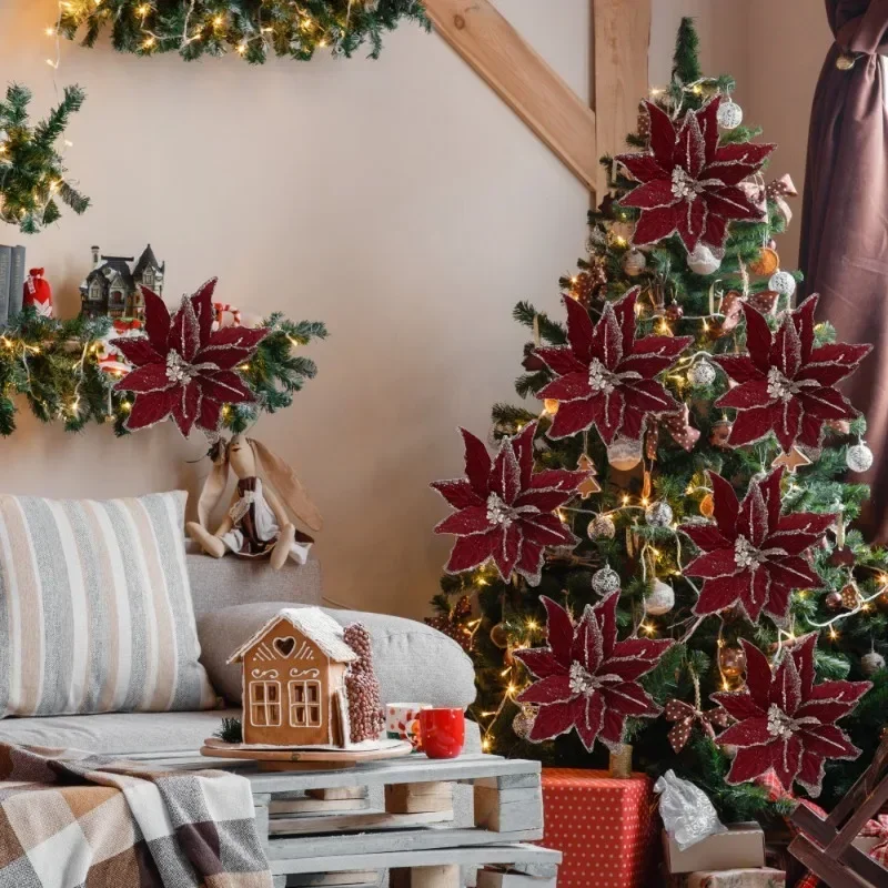 15 decorazioni natalizie artificiali a forma di stella di Natale