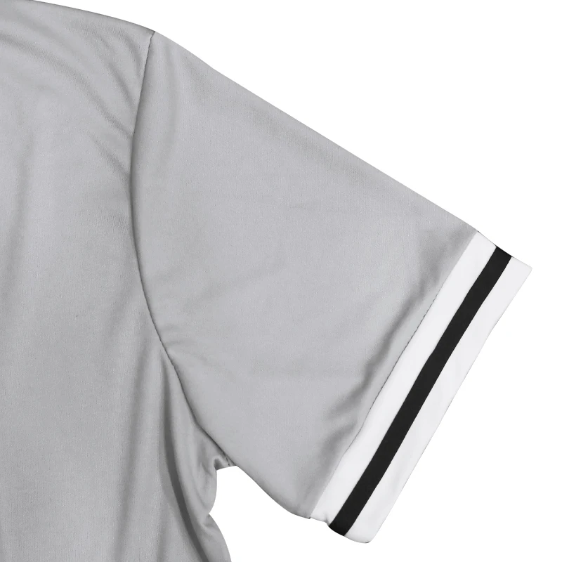 Men's 2 Pieces Outfits, Stripe Cuff Custom Fit Shirt And Plain Drawstring Waistband Stripe Hem Shorts Set