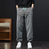 Vintage Denim Pants Men Elastic Waist Jogger Pants Plus Size 8XL Fashion Straight Jeans Male Trousers Big Size 8XL 2