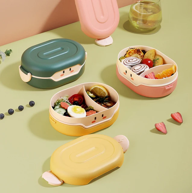 Boîte à lunch Kawaii pour enfants, boîte à bento animée colorée, boîte à lunch pour enfants, récipient à aliments pour filles, accessoires de stockage, bol 4