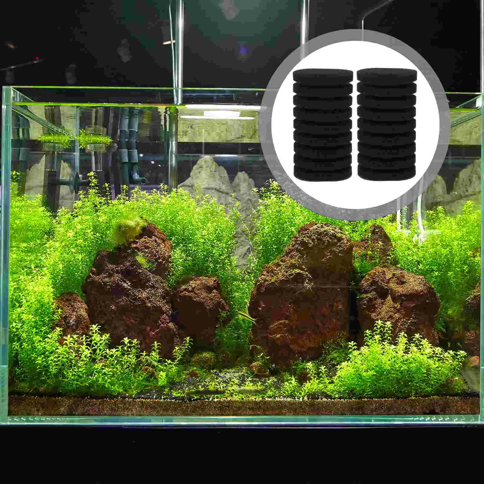 

Aquarium Foam Filter Sponge Fish Tank Pre Filter Sponge Biochemical Filter Sponge Foam Cartridge Replacement Filters Sponges