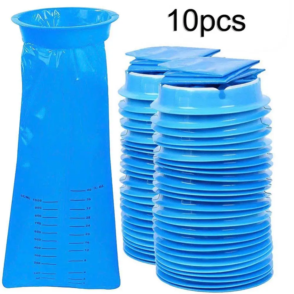 10Pcs 1000ML Disposable Vomit Bag Mobile Toilets Outdoor Travel Emergency Car Vomit Bags Portable Urinal Bags Trash Bags