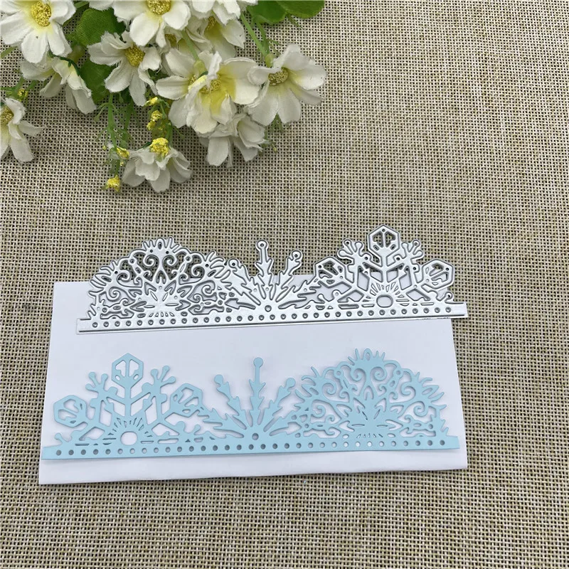 Рождественская Снежная кружевная рамка фоновая металлическая резка штампы трафареты для «сделай сам» Скрапбукинг декоративное тиснение шаблон ручной работы