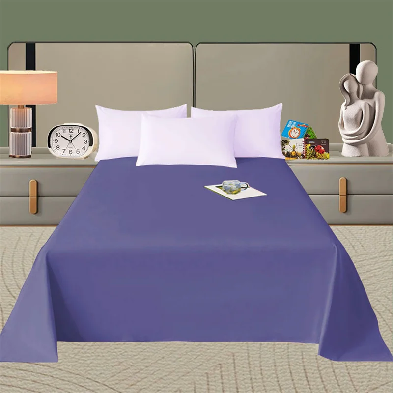 1Pc 100% Polyester Super Soft Flat Sheet Solid Colour Bed Sheet Twin Full Queen King Various Sizes 250cmX270cm 6