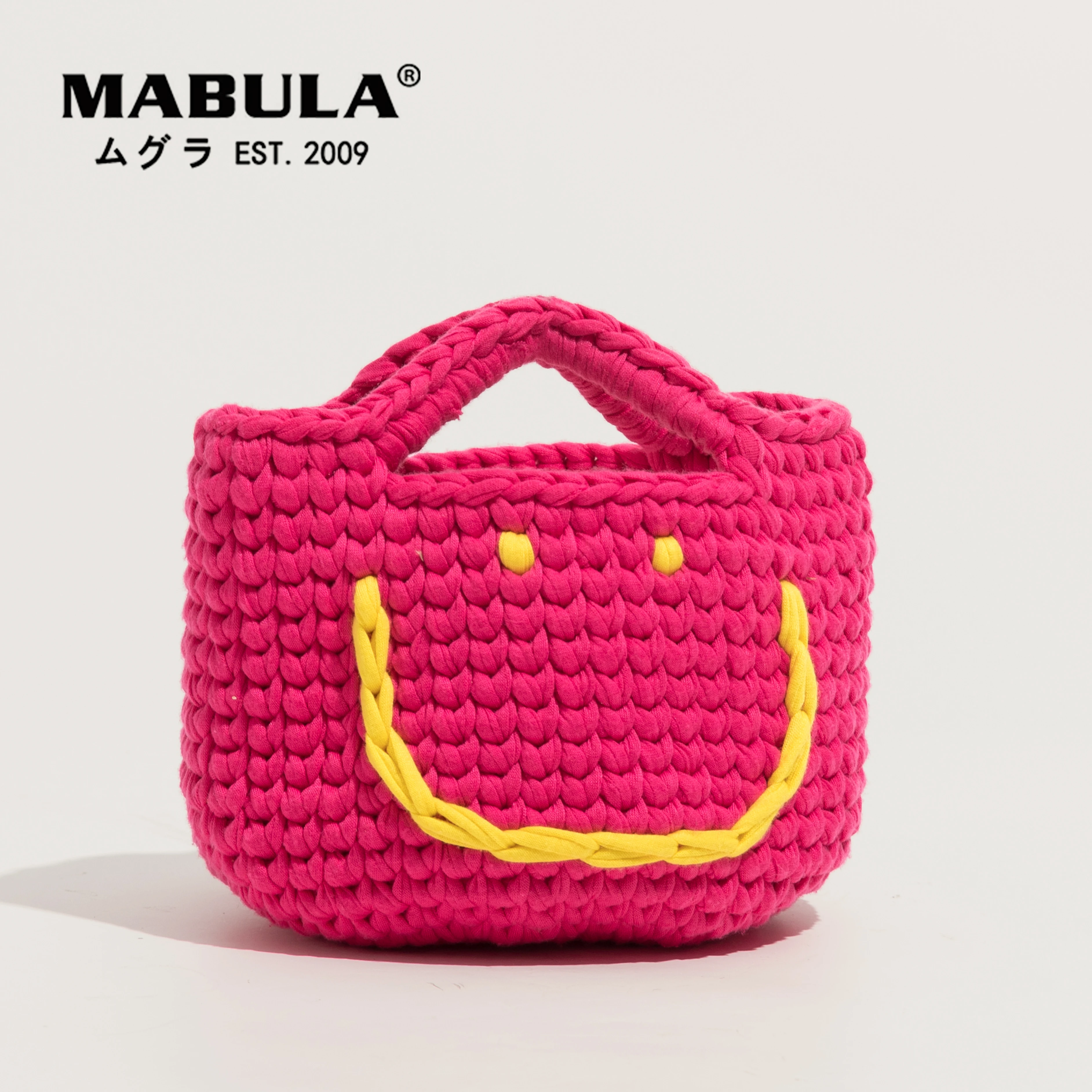 MABULA bolsos coloridos y bonitos para niñas, bolsos ganchillo con diseño de sonrisa, ecológicos, tejidos a mano| | -