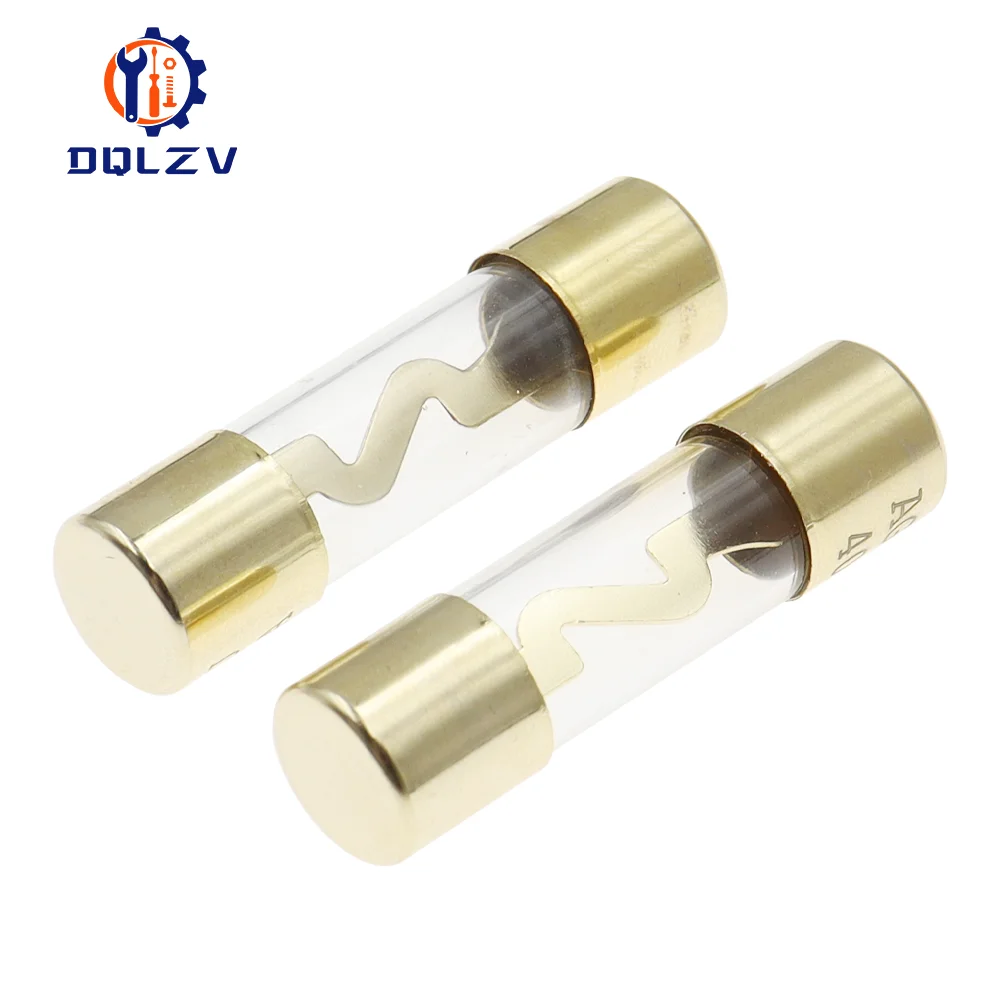Car Fuse Gold Plated Glass AGU Fuses 5Pcs Pack 10A 15A 20A 25A 30A 40A 50A 60A 70A 80A 100A for Car Audio Amp