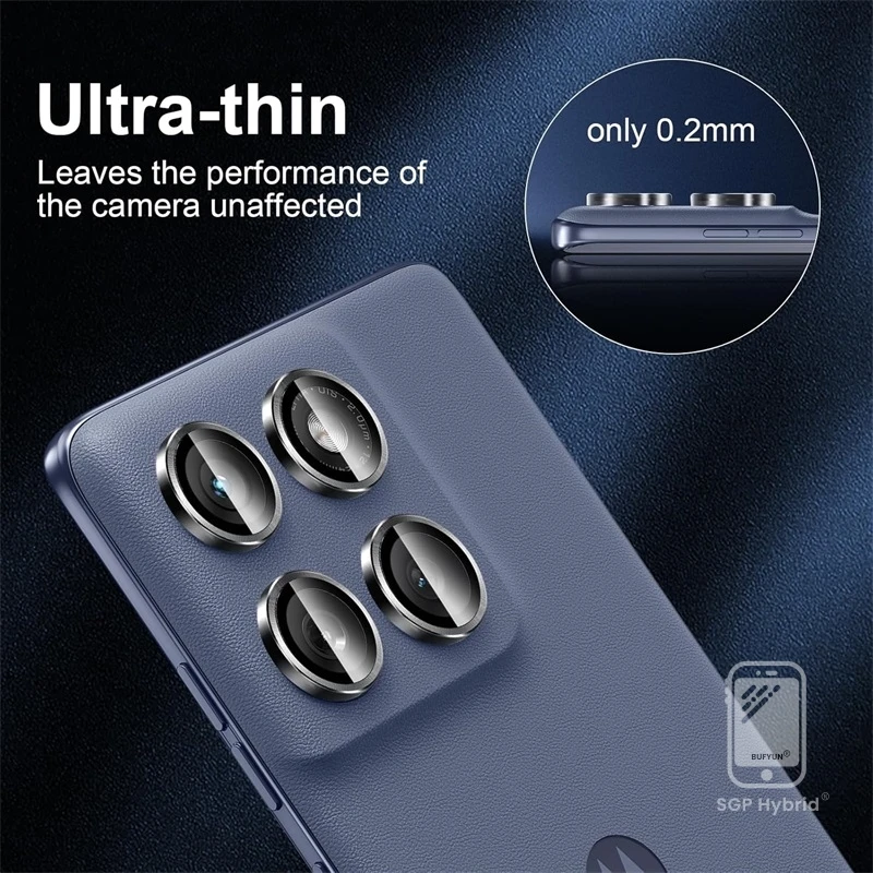 Aluminum Alloy Ring Camera Glass - 9D Rear Lens Cap