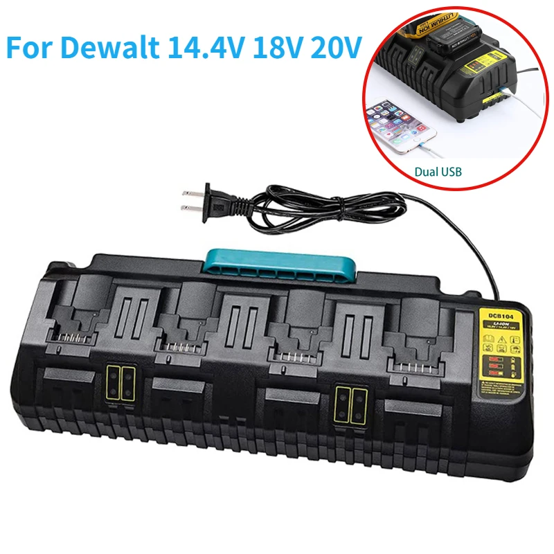 Cargador de batería de litio para Dewalt, 14,4 V, 18V, 20V, DCB104