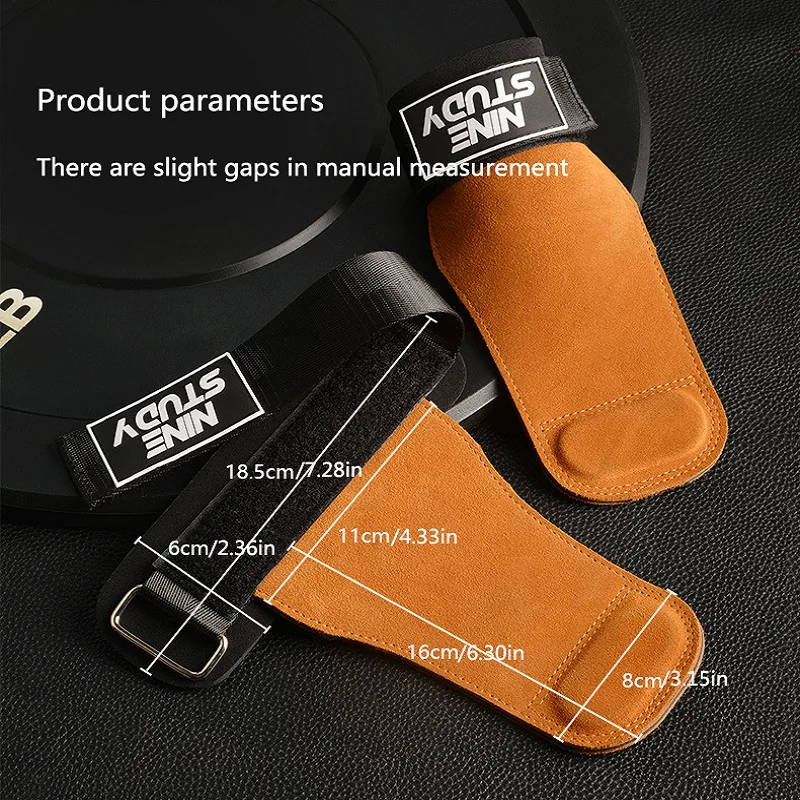 Weightlifting Gloves Hand Grips Pull Gloves 1Pair Cross Fit Grips Weight Lifting Leather Palm Protectors Hand Guards Barbell Gym Gloves Pull Up Lift Gymnastics Protector