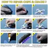 Windshield Crack Repair Kit With Suction Cup UV Lamp Car Glass Crack Repair Liquid Quick Repair Kit For Chips Star-Shaped Cracks 4