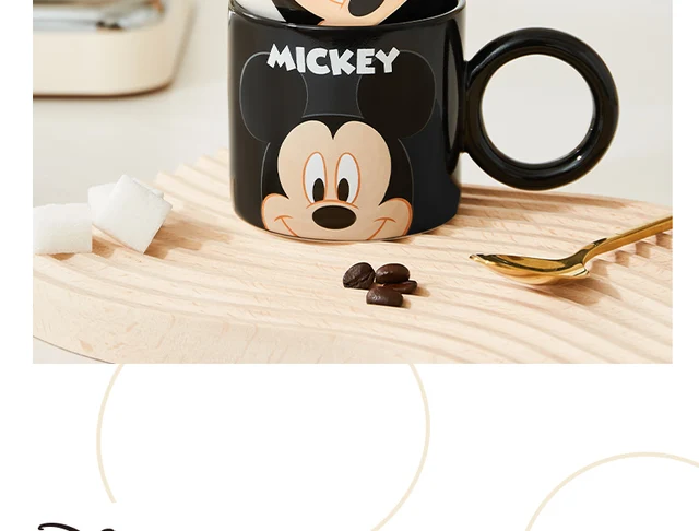 350ML Disney Mickey Mouse Coffee Mugs with Spoon Cartoon Daisy Milk Cups  Creative Fashion Handle Kids Minnie Water Cup Tumbler - AliExpress