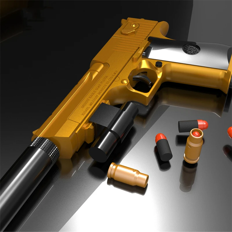 Pistola de juguete eyectora de conchas, modelo de pistola de Airsoft, รguila del desierto, pistola Manual de bricolaje, pistola de bala suave,