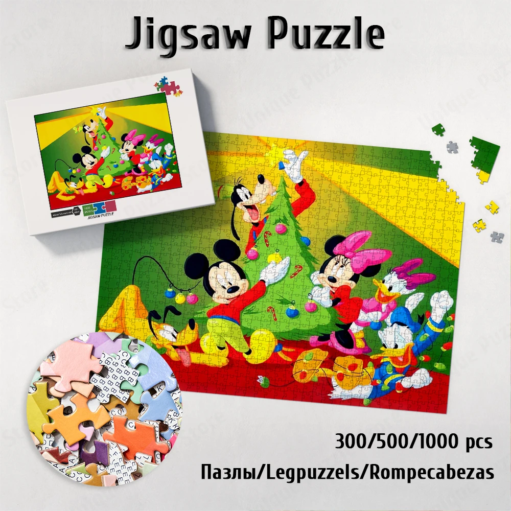 

Mickey Mouse Christmas Diy Large Puzzle Game Donald Duck and Daisy Jigsaw Puzzles Mickey and Minnie Games and Puzzles Toys Gift