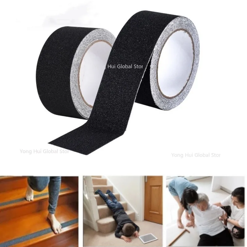 

5M Black Anti Slip Traction Tape PVC Strong Self-Adhesive Anti-Slip Indoor/Outdoor Stickers Stair Steps Safety Traction Tape