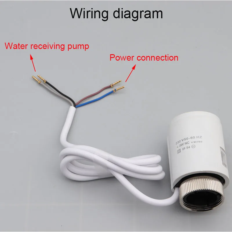ตัวกระตุ้นความร้อน 4 สาย - ตัวกระตุ้นความร้อน 230 โวลต์สําหรับการควบคุมความร้อนที่แม่นยํา - ท่อร่วมทําความร้อนพื้นแบบ Radiant 1