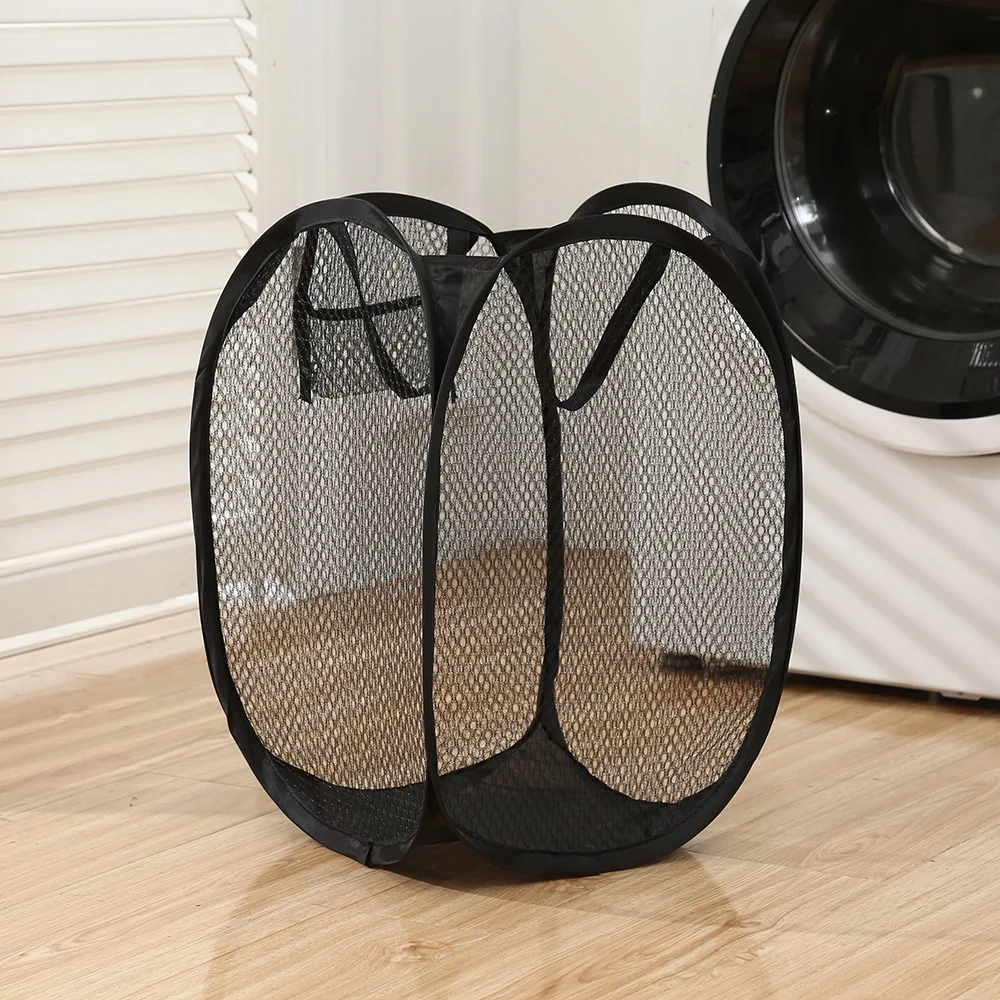 Description Picture 4 of itemFoldable Mesh Laundry Basket, Solid Color, Breathable, Dirty Clothes Basket, Toy and Miscellaneous Items Storage Basket