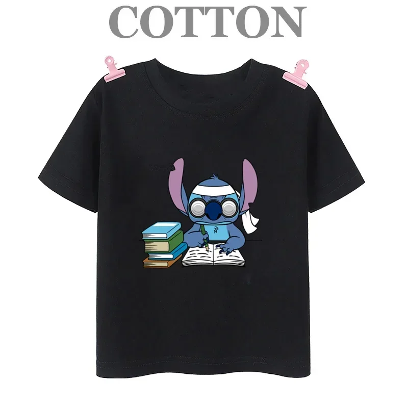 thumbnail image 1 of Camiseta de algodón Lilo Stitch Anime Verano Múltiples Moda Niños Niños Camisetas Cuello Redondo Casual Manga Corta Top, 1 of 5