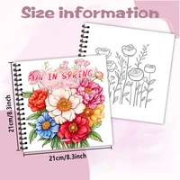 Adult Coloring Book - 30 Sheets Women's Spiral Coloring Book, 8.3X 8.3 Inches, Drawing Book, Birthday Gift, Holiday Party Gift 2