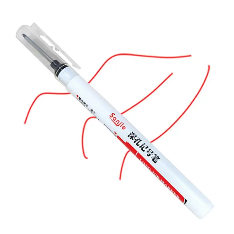 

Deep Hole Marker Pens Waterproof Wood Glass Pen Colorfast Markers Carpentry Accessories For Electric Drilling Glass Installation