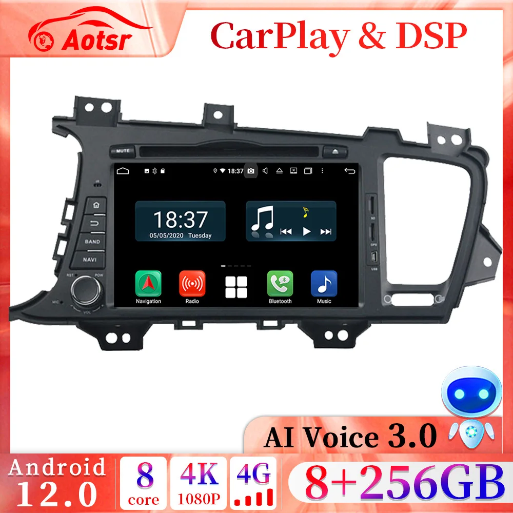 

4+64GB Carplay auto android12 Car multimedia player for KIA Optima K5 2011-2014 gps navigation car radio audio stereo head unit