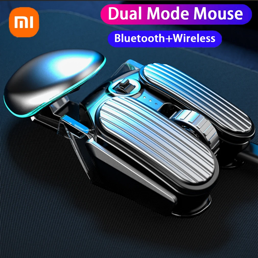 

Xiaomi Q3 2.4ghz Wireless Mouse Rechargeable Silent Click Rgb Metal Science Fiction Style Gaming Mouse Pc Computer Office Laptop