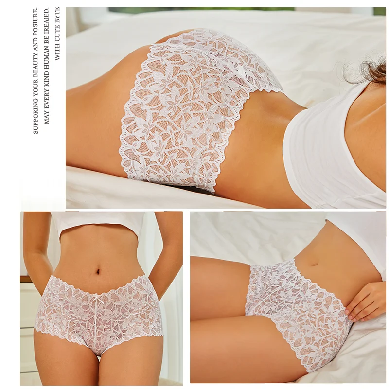 Women Lace Boyshort Panties Low-Rise Sexy Underwear Floral Underpants Ladies Lingerie lace panties female underwear women panties womens underwear